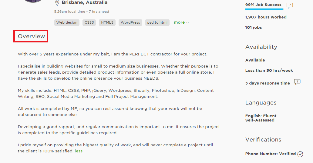 first job on Upwork